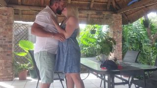 Amateur Fucking my neighbours wife outdoor on the patio-1