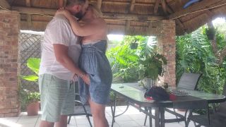 Amateur Fucking my neighbours wife outdoor on the patio-3