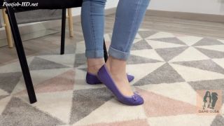 Flatjob: Shoejob in Cute Violet Flats – Dame Olgas Fetish Clips Foot!-0