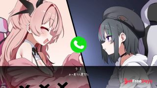 Hentai Game Amana Alive. A stream of a busty succubus giving a virgin man a titjob.-2