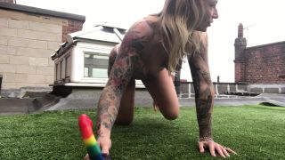 Ava_Austen Sneakily Masturbating Outside with Dildo - Public Flashing-0