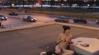 Exhibitionist girl naked in the street-3