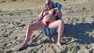 M@nyV1ds - Cameron Skye - Milf w Huge Tits Flashing Pussy on Beach-2