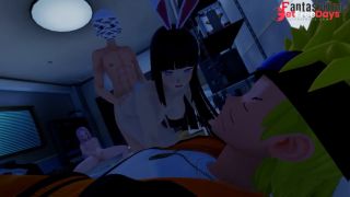 Hinata And Sakura Love Triangle ends with a threesome  Full movie on Patreon Fantasyking3-7