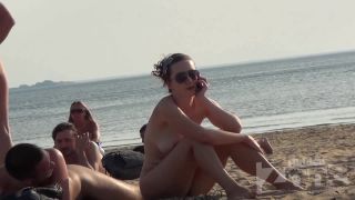 Nude beach, busty young girl, amateur video-5