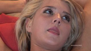 Barbie tied naked stretched on my sofa fingered to  orgasm-3