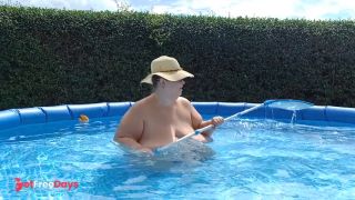 [GetFreeDays.com] SSBBW with giant natural boobs topless pool cleaning - by Viola Tittenfee Adult Stream July 2023-7