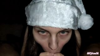 Close Up Eyes Contact Deep Sensual Xmas Blowjob 1080p-2