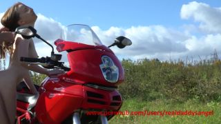 7587 Realdaddysangel - Open Air Jeans Sex on Motorcycle Lesbi...-0