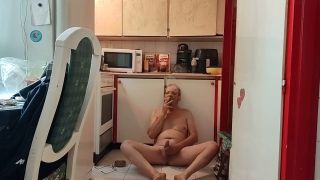 Oldboybp - I sat down on the cold stone in the heat and played with my cock-3