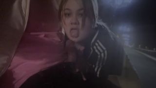 Hd Porn Рискованный отсос на ночной набережной-3