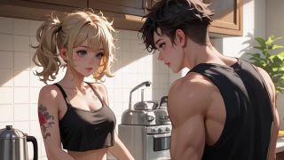 Kitchen Fuck Step Sister Seduces Step Brother in the Kitchen Voiceover Visual Novel-2