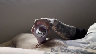 FAT HAIRY PUSSY RUBBING, GIANT CLIT STROKING, TATTOOED MUSCLE MOMMY, CUM WORSHIP-3