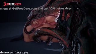 Pretty girl fucked all the way through by alien monster  3D Animation  Wild Life-1