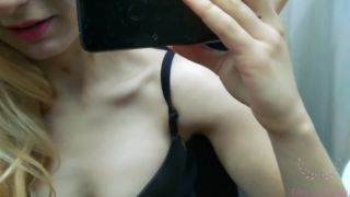 Eleo Mish - Risky hot blowjob from gf in changing room with cum on bra ...-2