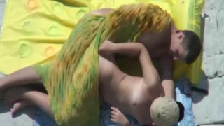 Soft touches led to sex on the beach Hairy!-5