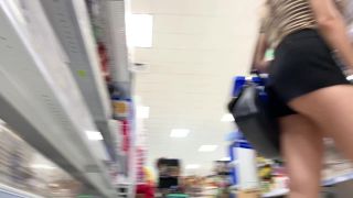 Hot view when she bends over in store-6