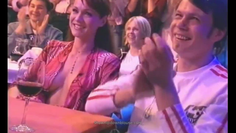 A good downblouse even from Russian  TV