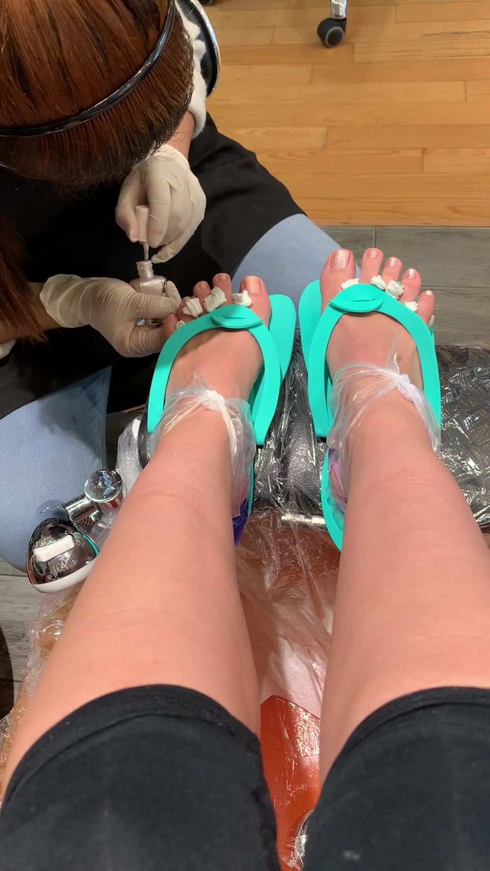 findomchristine  Pretty pearly pedi Who s paying today,  on feet porn 