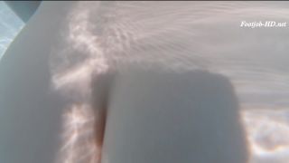 Redhead Poolside Hairjob and Footjob-3