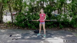  SFW Lora Cross Fitness Babe Outdoor Workout Ignore  Lora Cross -1