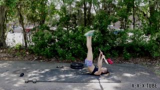  SFW Lora Cross Fitness Babe Outdoor Workout Ignore  Lora Cross -3