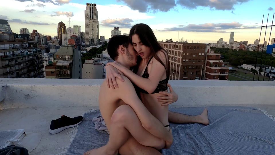 Outdoor Public Sex On The Roof  Anyone Could See Us!  HOT Amateur