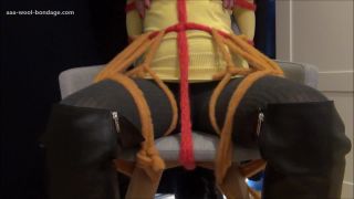 bdsm lesbi 1080 bdsm porn | MOHAIR CHAIRTIED WITH KNITTED BONDAGE ROPES | gagged-1