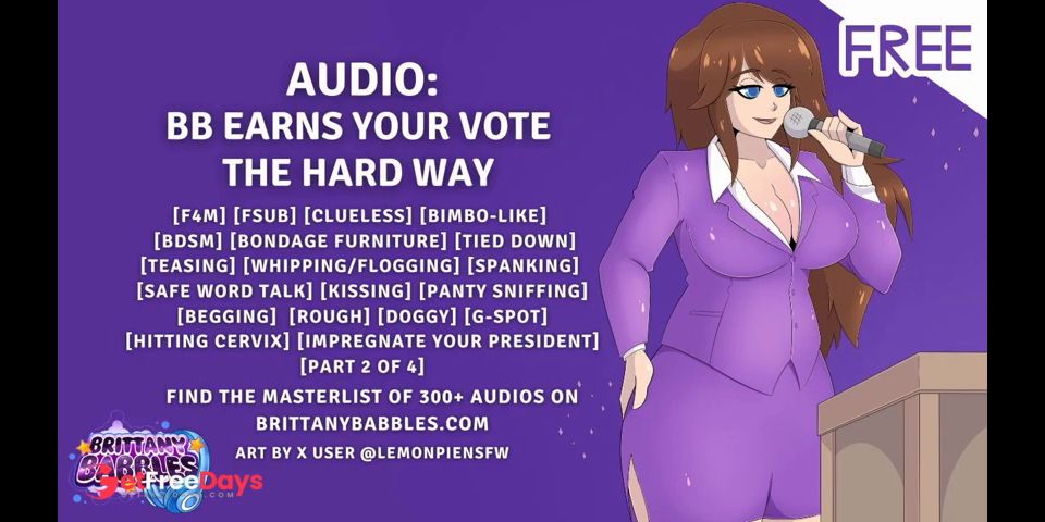 [GetFreeDays.com] Audio BB Earns Your Vote The Hard Way Adult Stream December 2022