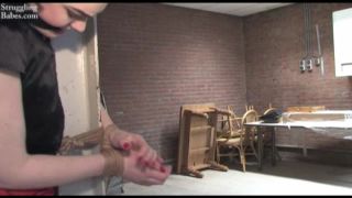 clip 43 cerita sex femdom Lady in red Pole-tied cleavegagged, fetish on fetish porn-0