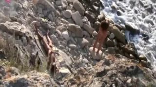 Wild fingering and a fuck on the beach Voyeur!-7