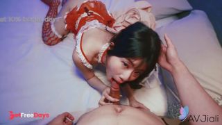 Brunette Chinese girl Chen-Xi experiences an intense orgasm with a hard cock in bed.-6