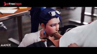 KDA KaiSa Sucking your Huge Cock for Exam Answers League of Legends 3D Hentai Blowjob Anal-3