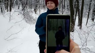 Walk In Snowy Forest Turned Into Choking On Hot Cum 1080p-3