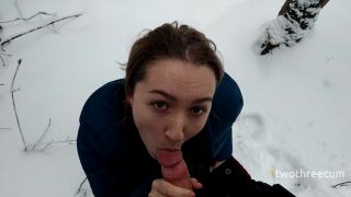 Walk In Snowy Forest Turned Into Choking On Hot Cum 1080p-6