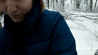 Walk In Snowy Forest Turned Into Choking On Hot Cum 1080p-7