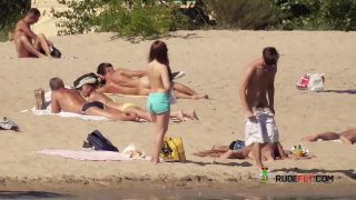 Nymph naturists get naked and heat up a public  strand-0