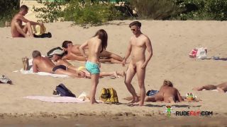 Nymph naturists get naked and heat up a public  strand-1