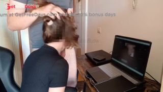 [GetFreeDays.com] He comes over while Im editing and I want to suck him a little but he ruins my PC with his cum Porn Film July 2023-6