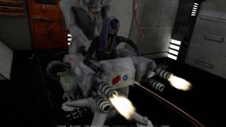 Lsd131313 - while a cute girl is being fucked she shoots monsters from a turret-0