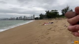 Beach Babe Can I Cum On Your Tits - Public Cock Flashing On The Beach-2