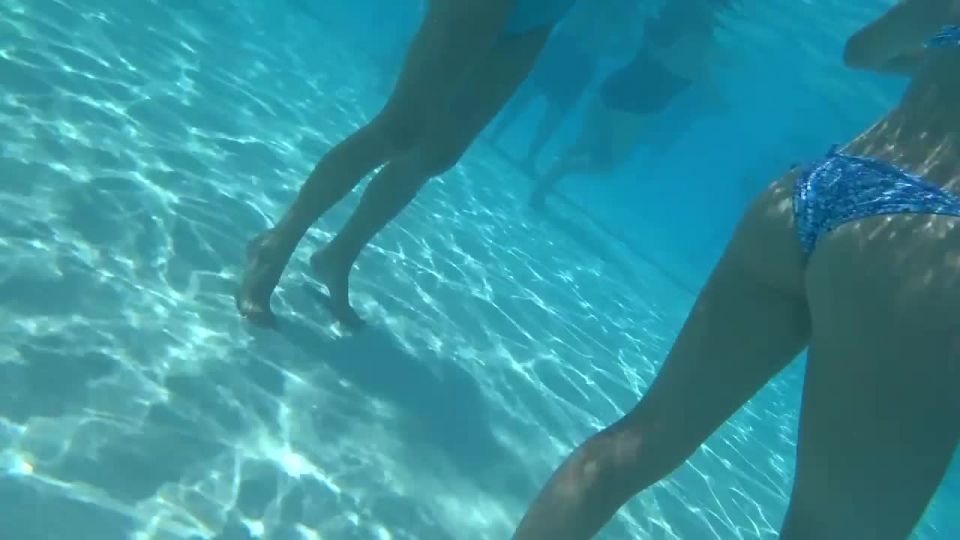 Looking at her crotch and ass while she swims