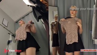 I try on transparent clothes in the fitting room. Amateur video in dressing room-6