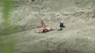 Nude couple fucking in the rocks BBW!-7