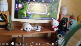 Webcam Russian teen Forest Whore - Anal Fisting while Playing Video Game-2