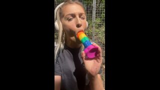 RhiannonRyder1995 - Blonde slut dildo fucks in public - Blonde-9