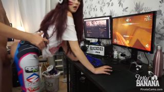 ManyVids Webcams Video presents Girl Miss Banana in D.Va having a quickie while gaming Webcam!-6