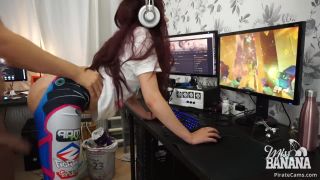 ManyVids Webcams Video presents Girl Miss Banana in D.Va having a quickie while gaming Webcam!-8