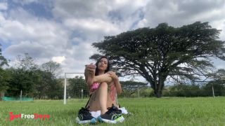 [GetFreeDays.com] Squirt outdoors and in public in the middle of a soccer field Porn Film March 2023-0