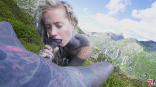 Tattooed Couple OUTDOOR ANAL POV Fuck  PUBLIC Blowjob And GAPES  Blowjo-4